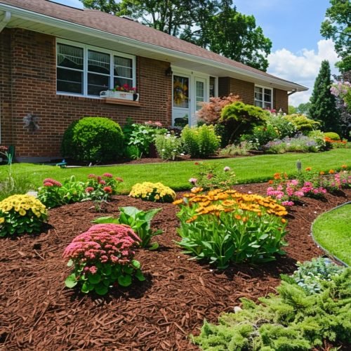 Mulched-Flower-Bed